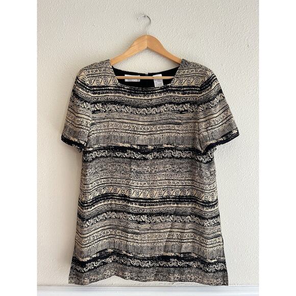Liz Claiborne Vintage Boho Shoulder Pads Top Size 14P‎ Artsy Office Work - Picture 1 of 9